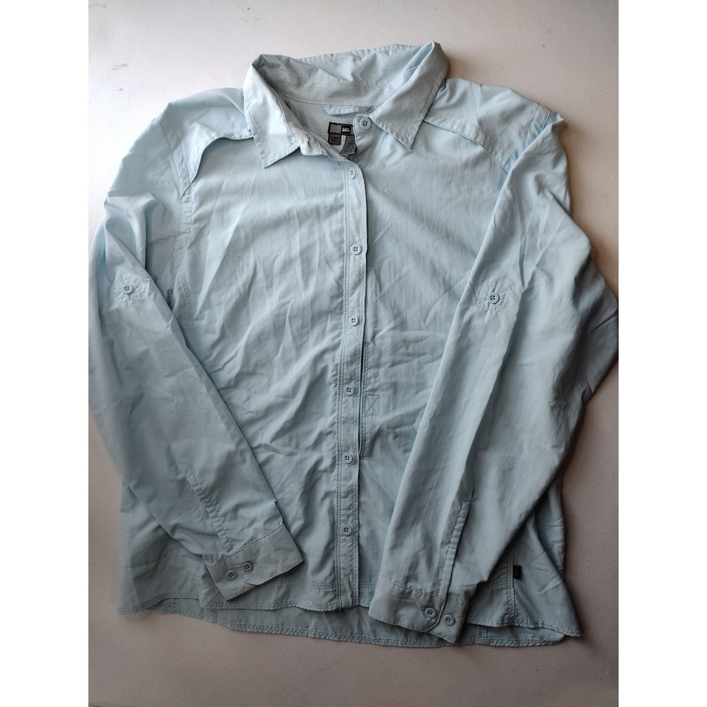 REI Co-op‎ Women's Long Sleeve Button Up Shirt Light Blue Size XL